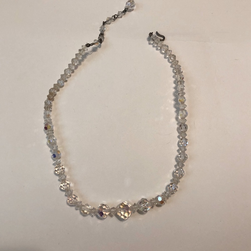 Vintage crystal AB choker necklace